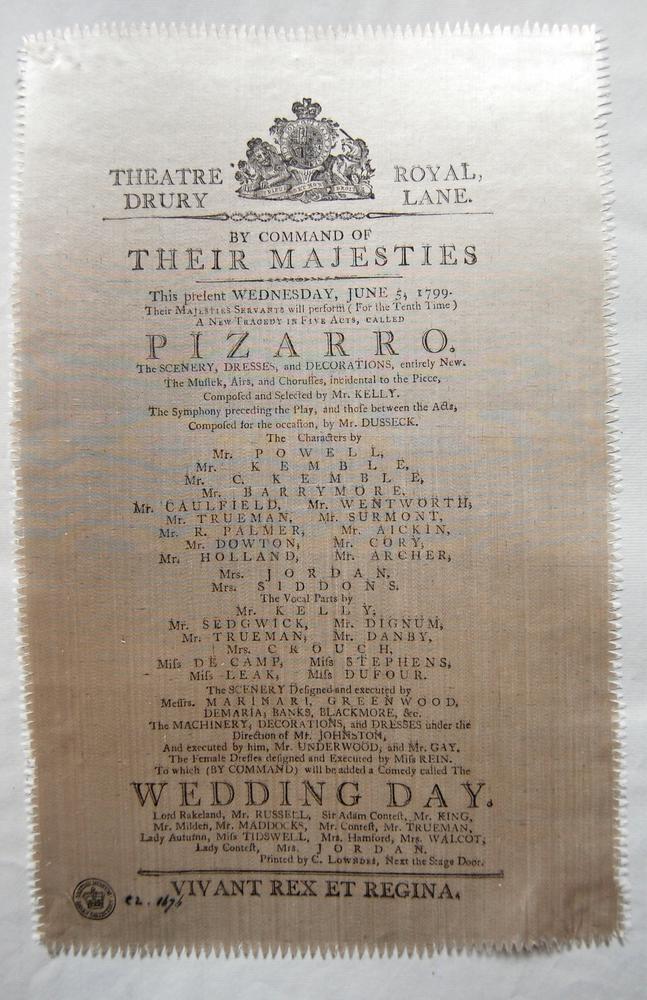 ‘Playbills printed on silk, prefaced by note by Banks’, The British Museum, ©The Trustees of the British Museum, 1612984365.