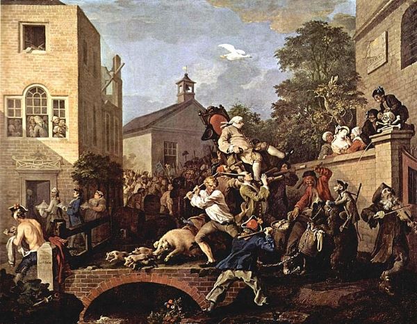 William Hogarth, Triumph of the Deputies, oil on canvas, 1754-1755. Sir John Soane's Museum. Wikimedia Commons.