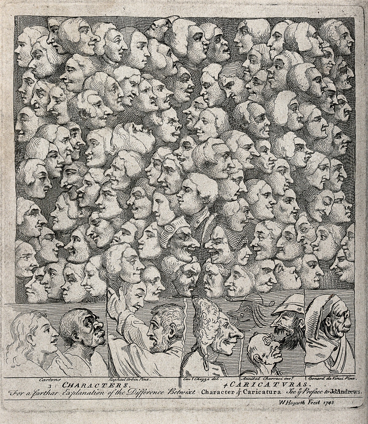Hogarth Characters and Caricaturas (1743)