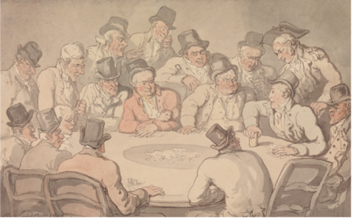 Rowlandson, Thomas, ‘The Gaming Table’, Yale Center for British Art, B1975.4.912, 1801