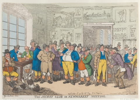 Thomas Rowlandson, ‘The Jockey Club or Newmarkert Meeting’, 1811