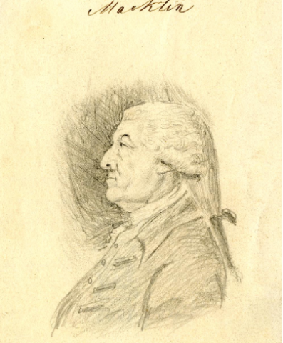 Corner, after J. C. Lochée, ‘Copy after a Portrait of the actor Charles Macklin’, 1800-1810, The Trustees of the British Museum, U.1432.