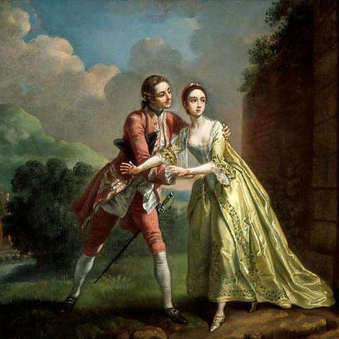 Francis Hayman, Robert Lovelace Preparing to Abduct Clarissa Harlowe, 1753. 
