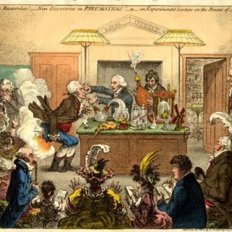 James Gilray, Scientific researches! - New discoveries in pneumaticks! - or - an Experimental lecture on the powers of air (Published by: Hannah Humphrey1802).