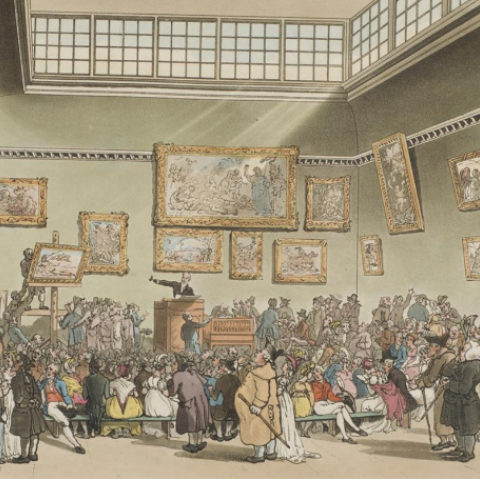 Thomas Rowlandson, ‘Christie's Auction Room
