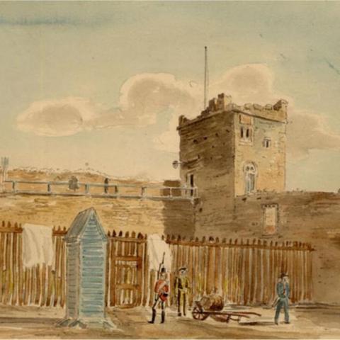 Captain John Durrant, 'A watercolour of Portchester Castle', Hampshire Cultural Trust, HMCMS:FA1990.23.129, 1802-1813.