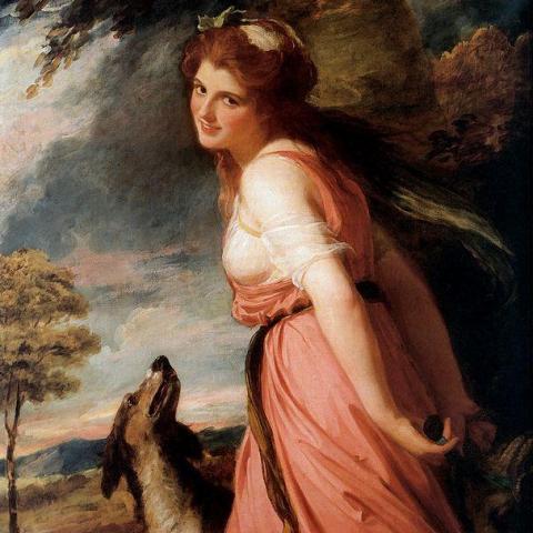 George Romney, 'Lady Hamilton as a Bacchante', Wikimedia Commons, 1785.