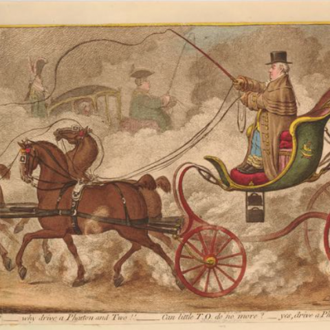 James Gillray and Hannah Humphries, ‘What can little T.O. do? - Why drive a Phaeton and Two!!-‘, 1801, The British Museum, 1851,0901.1052.