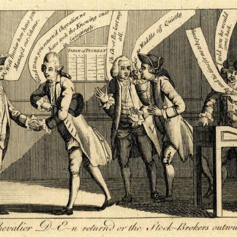 Chevalier D'Eon returnd or the stockbrokers outwitted, 1771