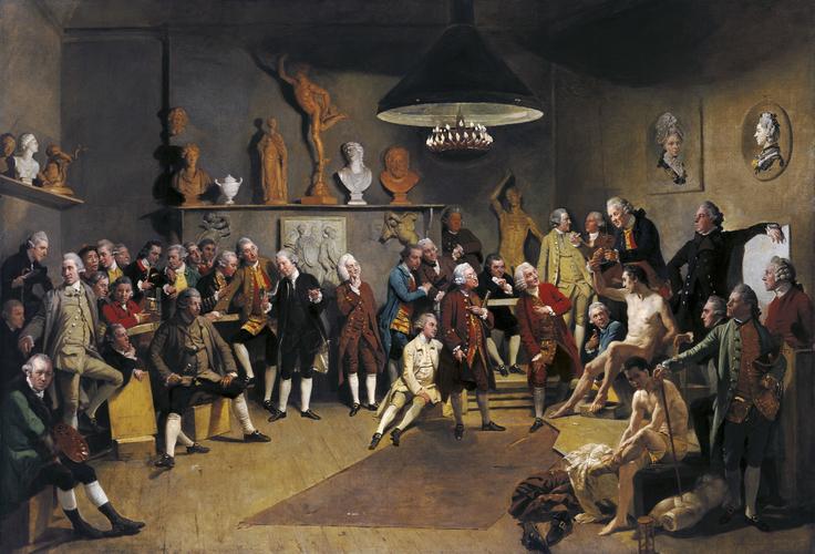 Johan Joseph Zoffany, The Academicians of the Royal Academy 1771-72. Royal Trust Collection. RCIN 400747.