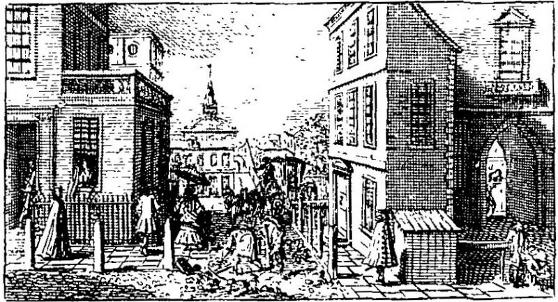 Frontispiece to the second edition of John Gay, Trivia: Or the Art of Walking the Streets (1716).