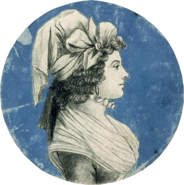 Manon Roland, portrait au physionotrace,  Edme Quenedey, circa 1790, Bibliothèque Nationale de France.