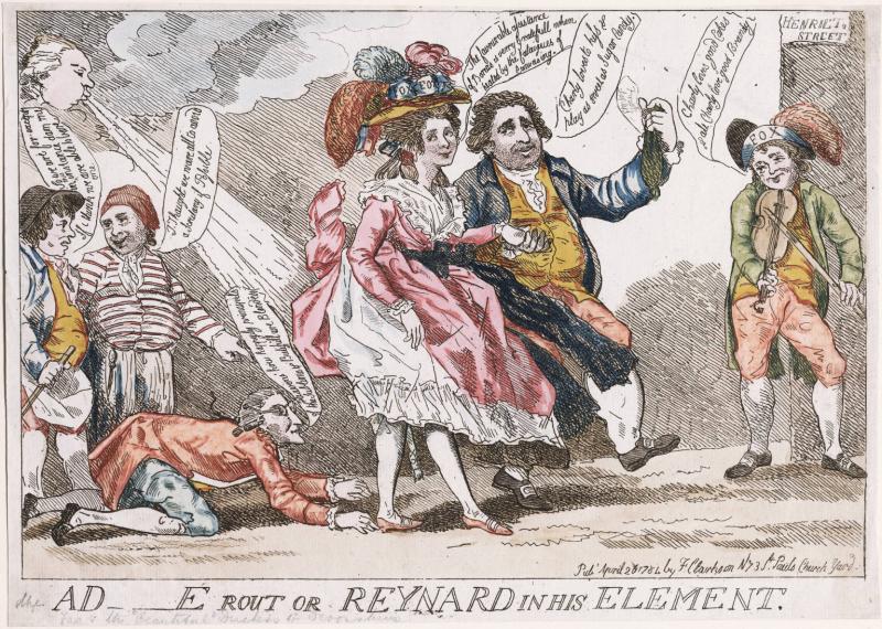 A D-e [Devonshire] rout or Reynard in his element", 1784. Lewis Walpole Library.