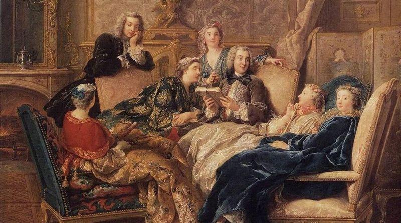 Jean-François de Troy, Lecture dans un salon, dit La Lecture de Molière, collection privée ( 74 x 93 cm), non daté.