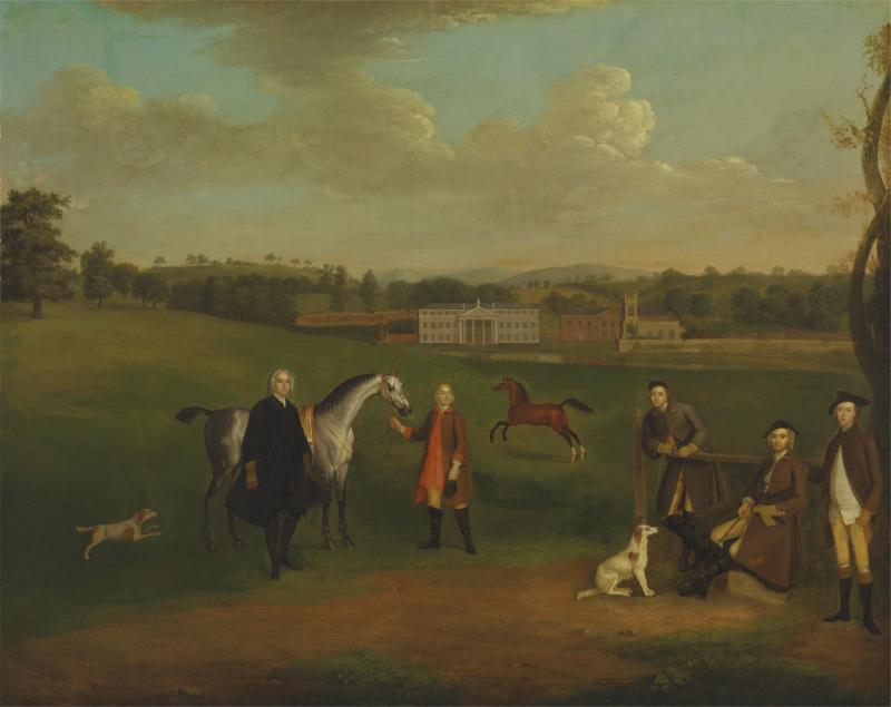 Arthur Devis, ‘Leak Okeover, Rev. John Allen and Captain Chester in the Grounds at Okeover Hall’, Yale Center for British Art, Paul Mellon Collection, B1981.25.746, 1745-7. 