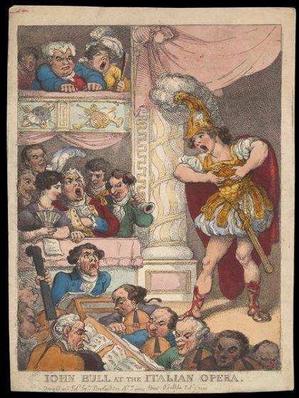 Thomas Rowlandson, 'John Bull at the Italian Opera', MetMuseum, 59.533.1426, 1811. 