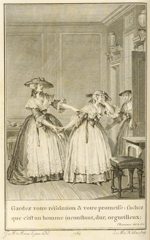 Louis Michel Halbou, d’après Jean-Michel Moreau, ‘Le Café ou l’Écossaise’, Wikimedia Commons, 1784. 