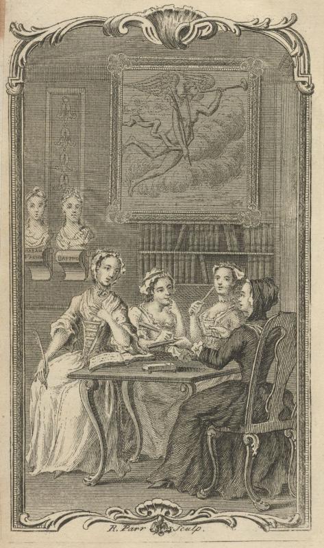 R. Parr & Eliza Fowler Haywood , ‘Frontispiece to The Female Spectator’, Houghton Library, 005727193, 1746.