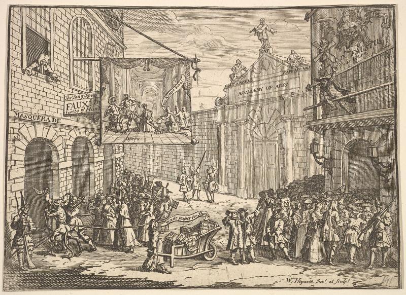 William Hogarth, 'Masquerades and Operas', Met Museum, 32.35(80), 1724.