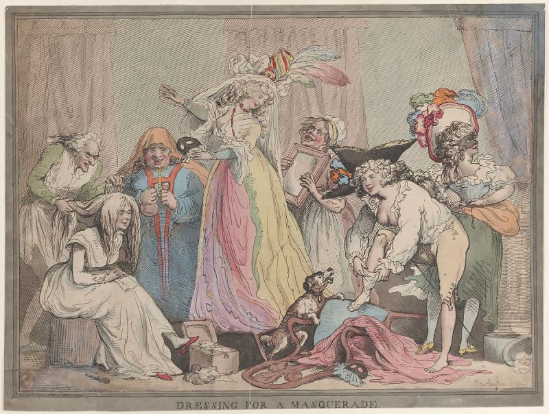 Thomas Rowlandson, 'Dressing for a Masquerade', Met Museum, 59.533.2047, April 1, 1790.  