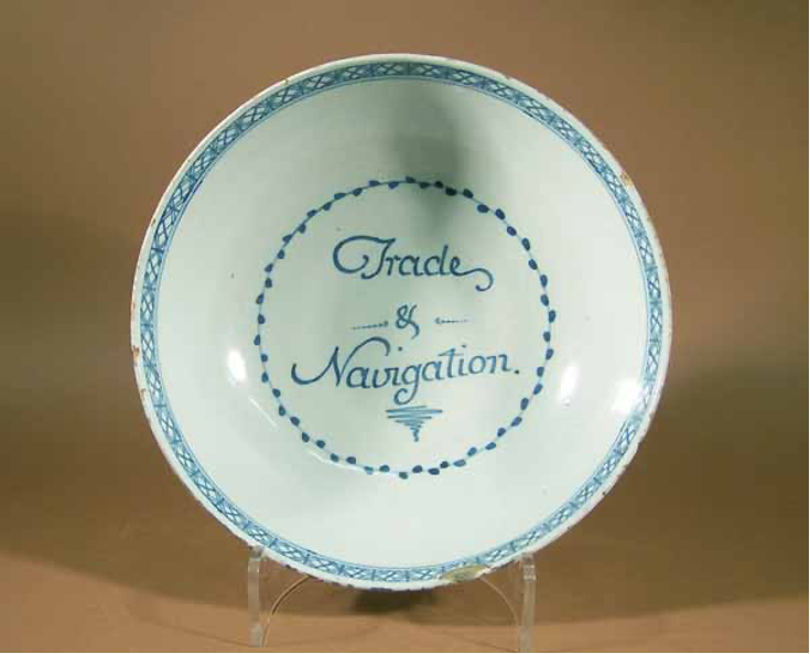 ‘Tin-glazed earthenware bowl’, Manchester City Art Gallery, 1923.241, 1780-1790. 