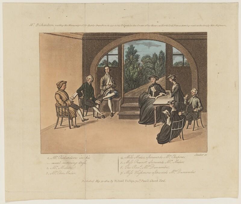 Joseph Constantine Stadler, 'Mr Richardson ... reading to his Friends', © National Portrait gallery, NPG D5810, 1804. 