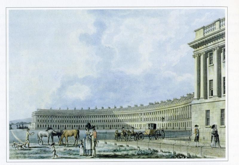 Thomas Malton, ‘The Royal Crescent’, 1780, WikiCommons.
