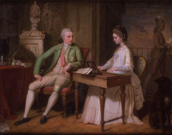 Allen, David, ‘Sir William and the first Lady Hamilton in their villa in Naples’, © Compton Verney, CVCSC : 0357.B, 1770.