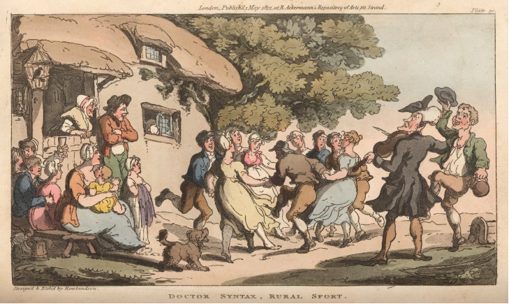 Doctor Syntax, Rural sport (1 May 1812) by Thomas Rowlandson (1757 - 1827) taken from [W. Combe], The Tour of Doctor Syntax in Search of the Picturesque, London 1812, pl.20.