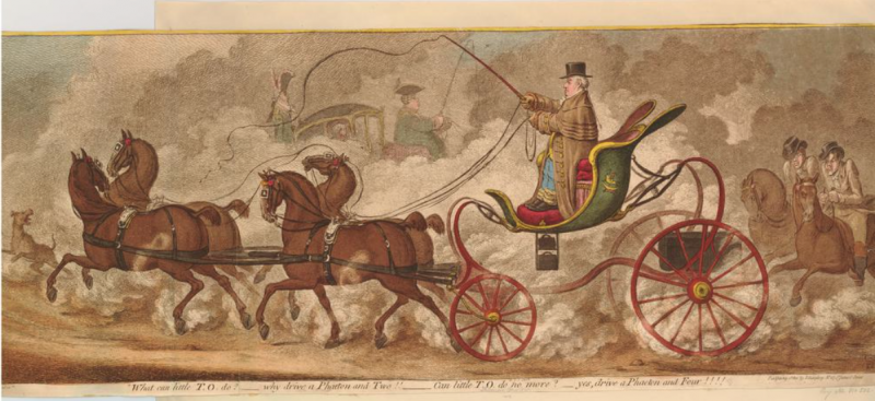 James Gillray and Hannah Humphries, ‘What can little T.O. do? - Why drive a Phaeton and Two!!-‘, 1801, The British Museum, 1851,0901.1052.