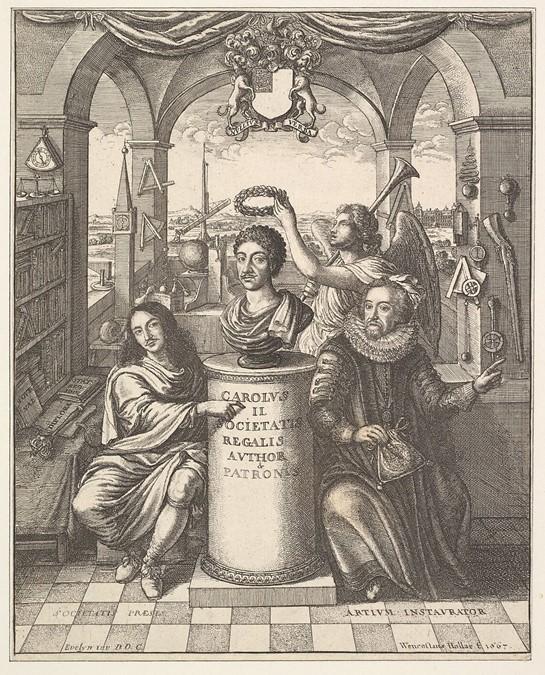 Frontispiece of Thomas Sprat's, The History of the Royal Society, The Met, New-York, 17.3.1475, 1667, https://www.metmuseum.org/art/collection/search/360619.