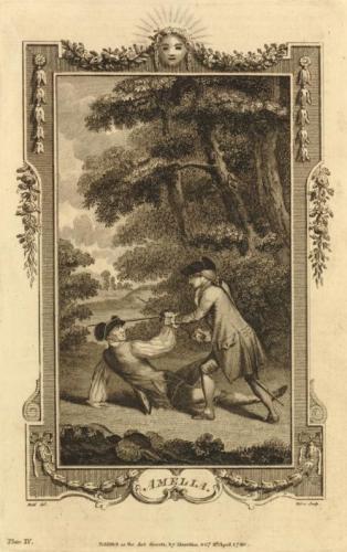 After Daniel Dodd, illustration from Amelia, ‘Two men engaged in a sword fight at the edge of a wood’, British Museum, 1872,0511.957, 1780.