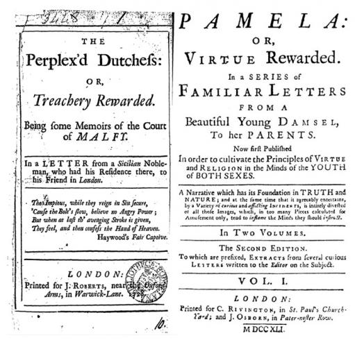 Dutchess of Malfi (1728) and Pamela (1741)