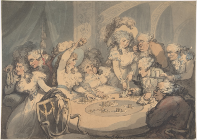 Thomas Rowlandson, ‘A Gaming Table at Devonshire House’, The Metropolitan Museum of Art, 41.77.1, 1791.