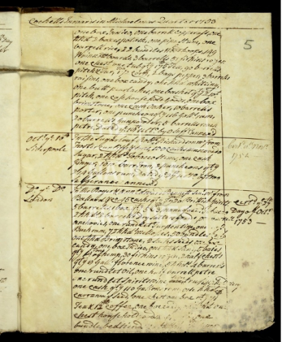‘Port book for the Port of Chester, 1753-1754, featuring entry for Foster Cunliffe and Sons’, The National Archives, Kew, London, E 190/1427/5.
