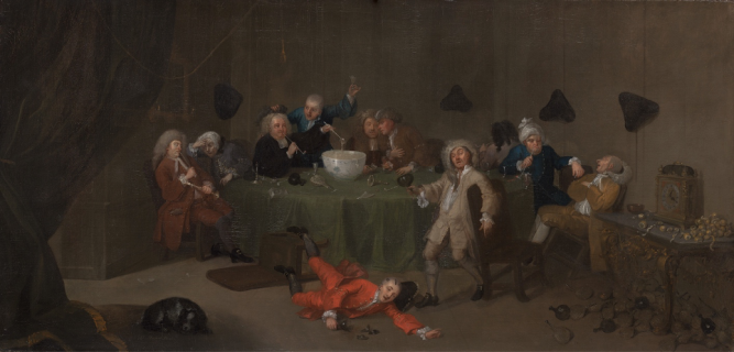 William Hogarth, ‘A Midnight Modern Conversation’, Yale Center for British Art, B1981.25.351, c.1732.