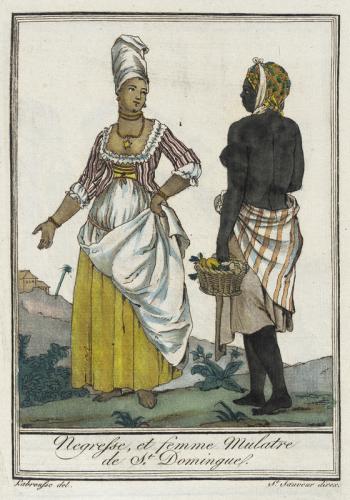 Jacques Grasset de Saint-Sauveur, 'Costumes de différents pays. Negresse et Femme Mulatre de St. Domingue', Los Angeles County Museum of Art, M.83.190.357, c.1797.