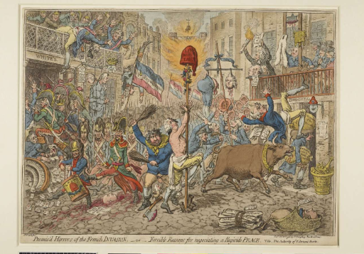 James Gillray, 'Promis'd Horrors of the French Invasion', © The Trustees of the British Museum, 1868,0808.6554, 1796.