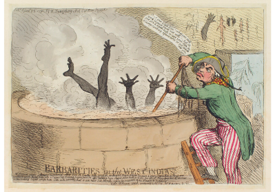 James Gillray, 'Barbarities in the West Indias [Indies]', © National Portrait Gallery, London, NPG D12417, 1791.